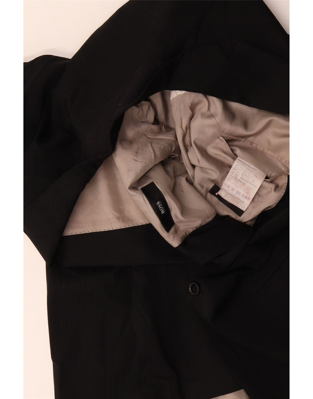 Męska marynarka zapinana na 2 guziki HUGO BOSS EU 60 5XL Czarna dziewicza wełna