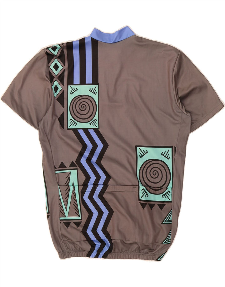 UVEX Mens Short Sleeve Pullover Tracksuit Top Medium Grey Geometric Vintage Uvex and Second-Hand Uvex from Messina Hembry 