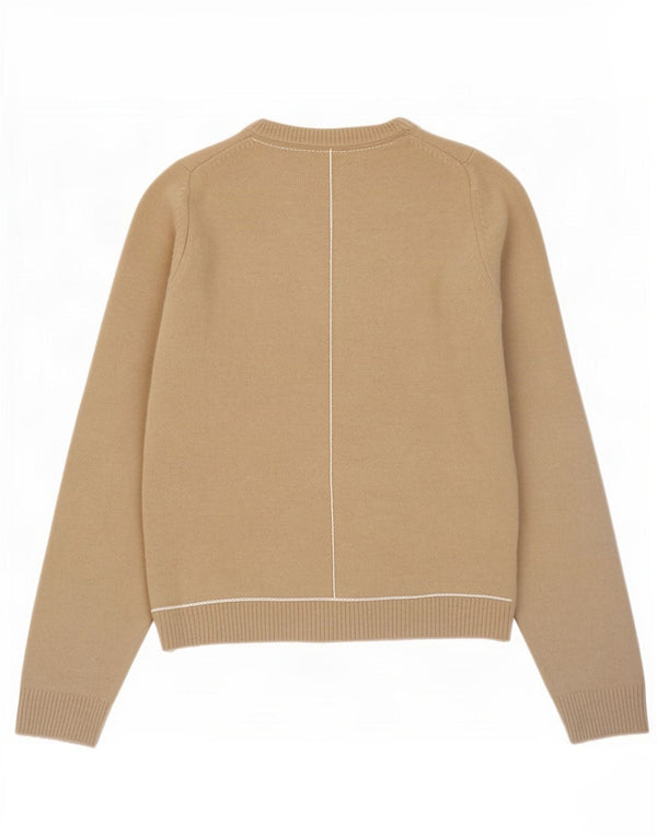Sweter damski Zara z okrągłym dekoltem UK 12, średni beż, akryl