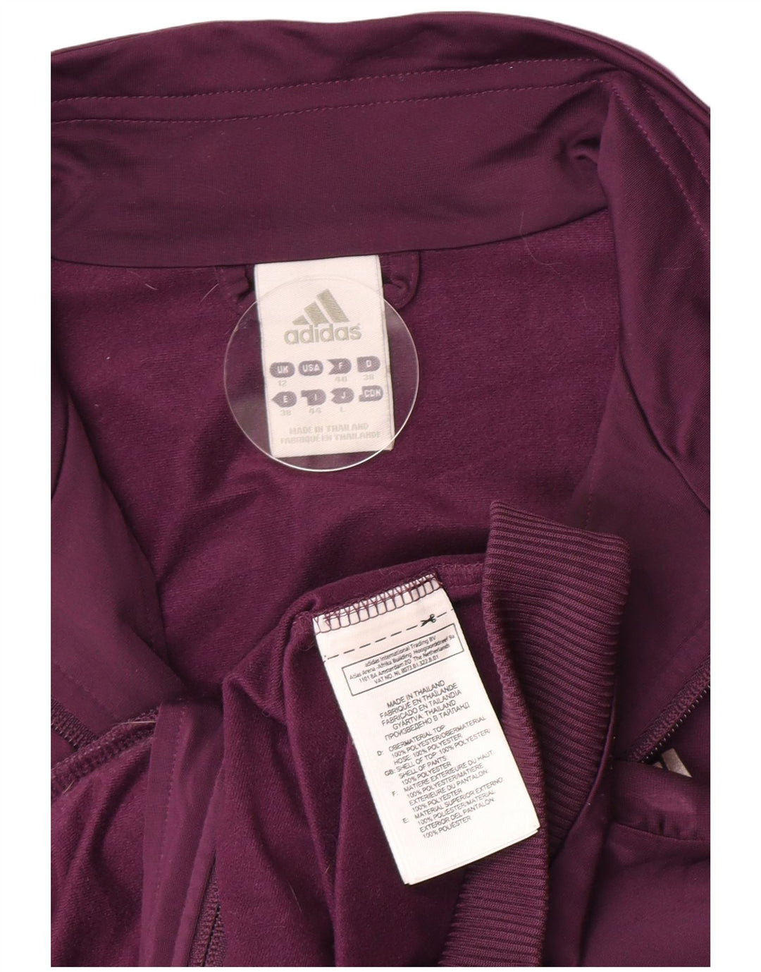 Pełny dres damski Adidas UK 12, średni fioletowy poliester