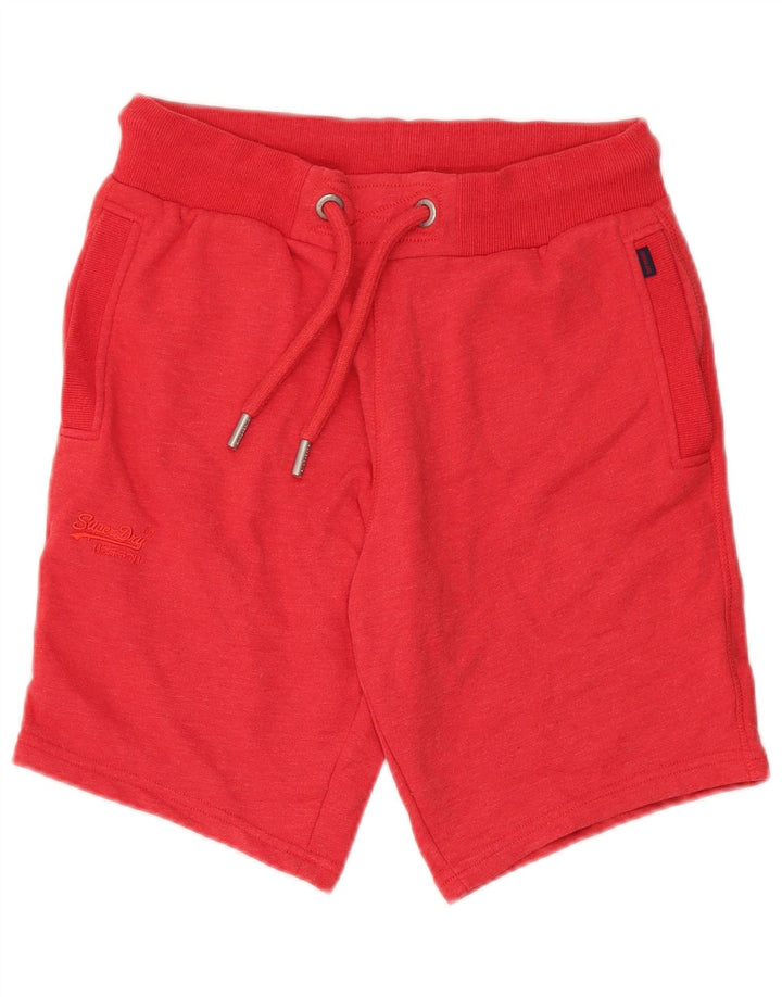 Męskie spodenki sportowe Superdry, średnioczerwone, bawełniane