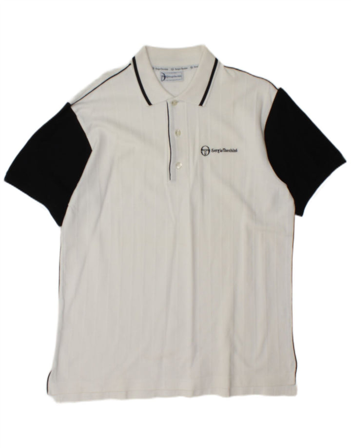 Męska koszulka polo Sergio Tacchini, bawełna w kolorze średniej bieli