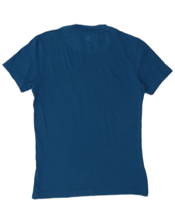 Męski T-shirt z grafiką Calvin Klein Jeans, mały, niebieski