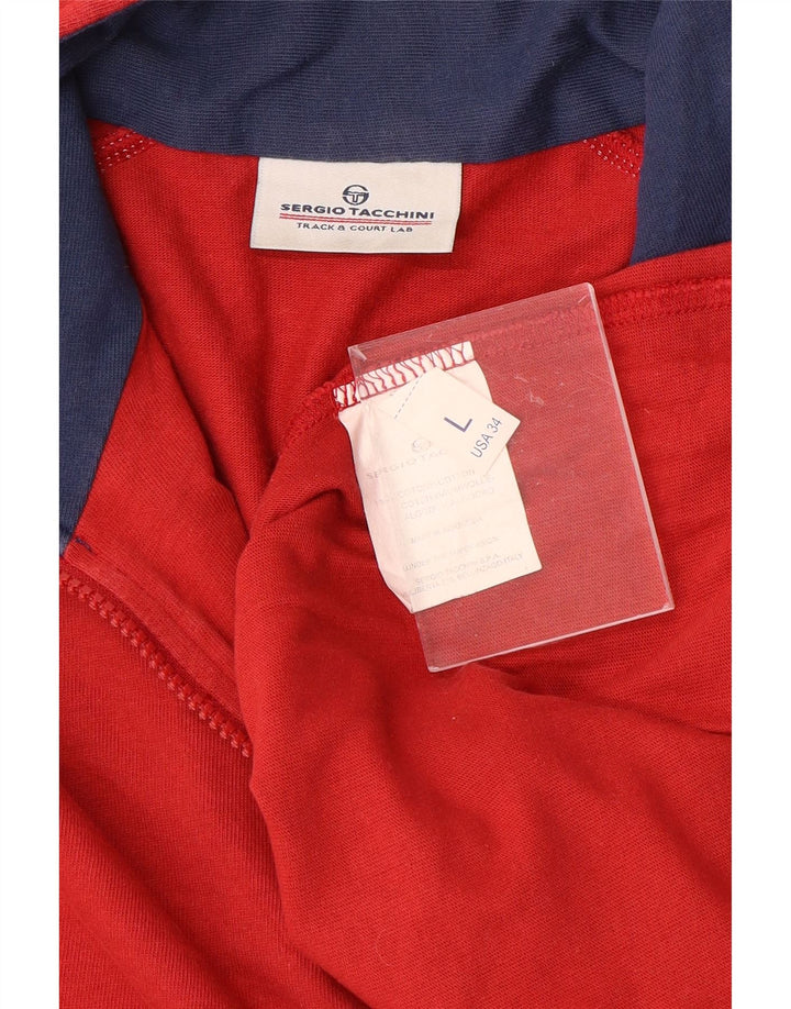 SERGIO TACCHINI Męski dres z grafiką i zamkiem błyskawicznym, duży, czerwony
