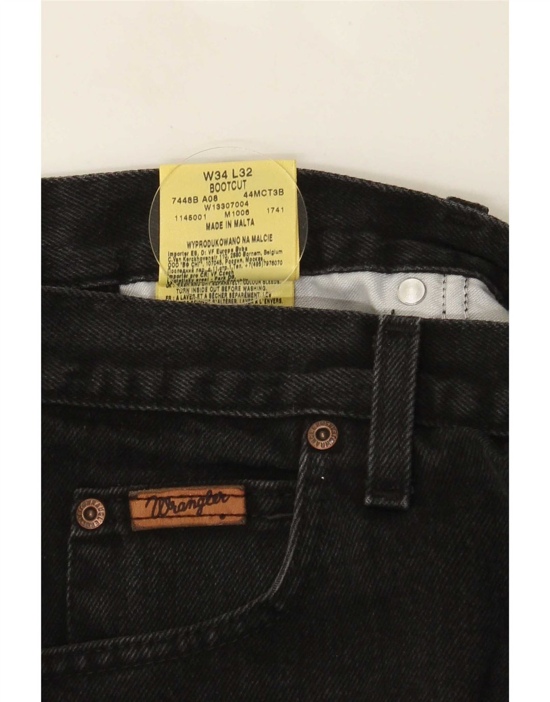 Męskie jeansy Bootcut Wrangler W34 L27, czarne, bawełniane
