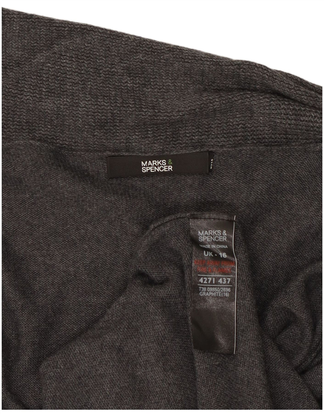 Marks & Spencer Damski długi sweter rozpinany UK 16, duży, szary
