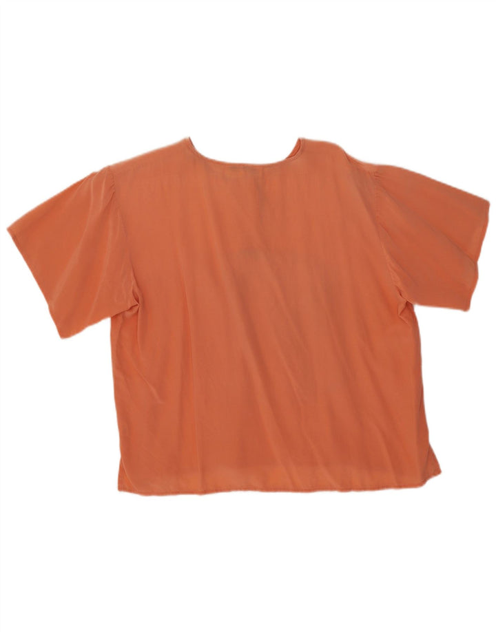 Bluzka damska Vintage Top UK 18 XL Pomarańczowy jedwab