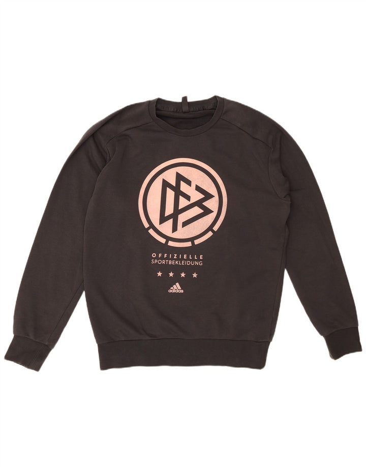 Męska bluza z grafiką ADIDAS, średnioszara, bawełniana