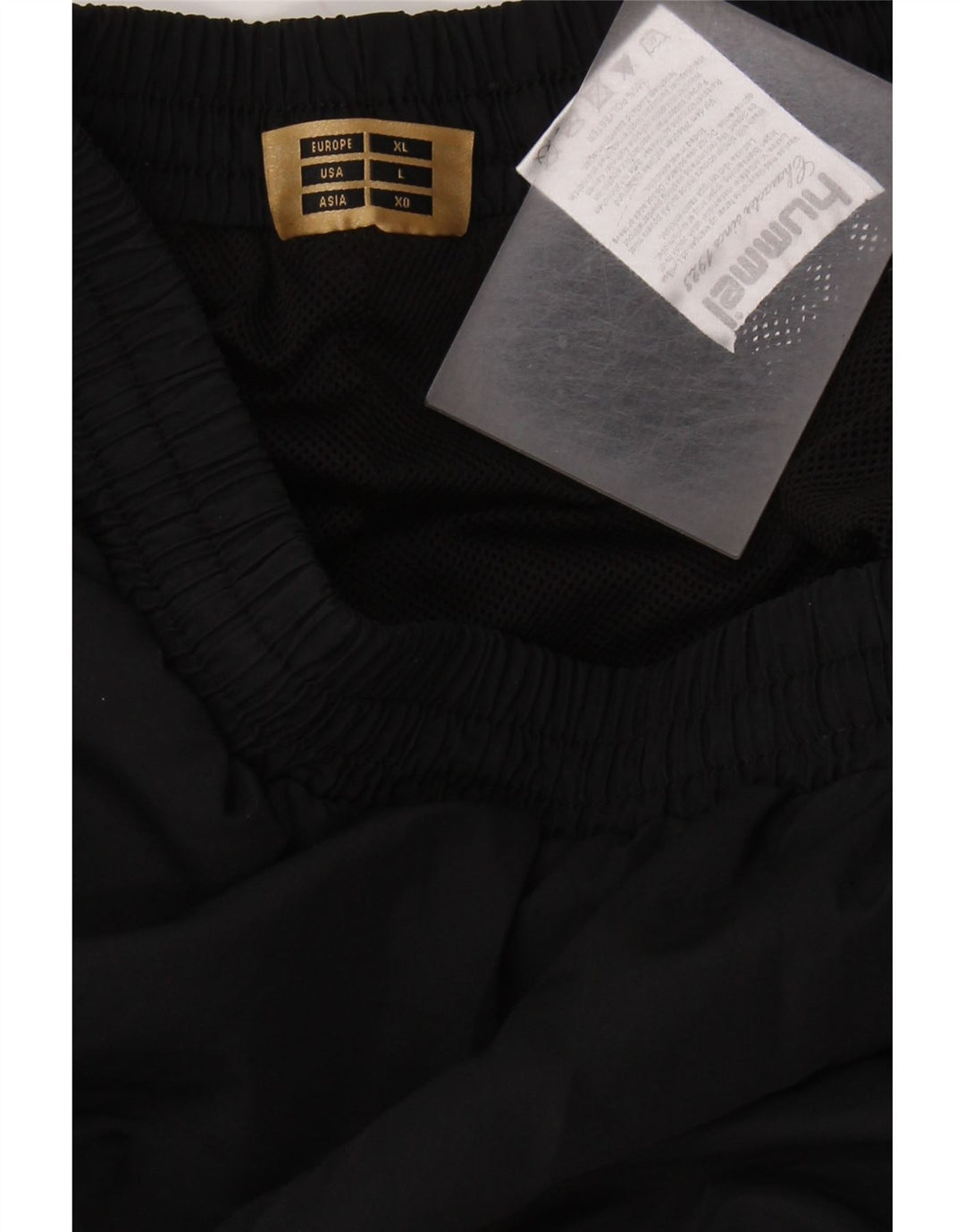 Męskie spodnie dresowe HUMMEL z grafiką, duże, czarne, poliestrowe