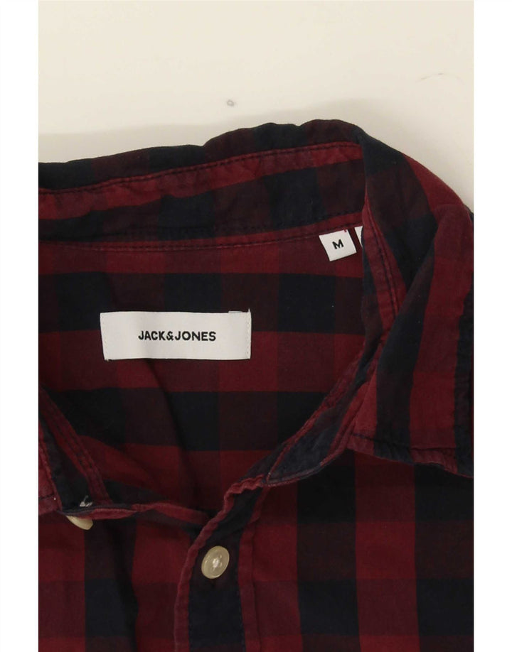 Koszula męska Jack & Jones, średnia bordowa kratka