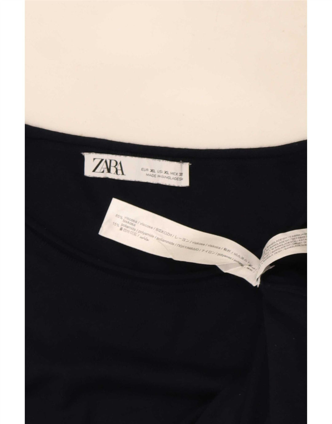 Damski top z długim rękawem Zara UK 18 XL Granatowa wiskoza