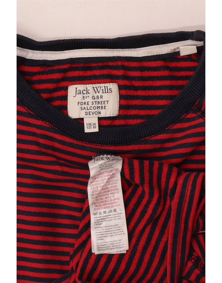Sweter damski Jack Wills Salcombe Devon UK 14 w średnie czerwone paski