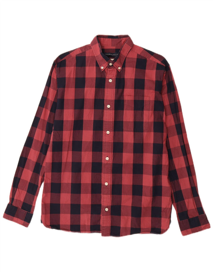 Koszula męska Jack & Jones, bawełniana kratka, średnia czerwona