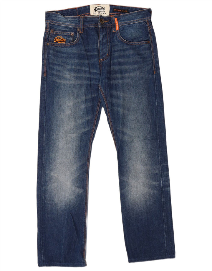 SUPERDRY Damskie jeansy Acid Wash Slim W28 L27 Niebieska bawełna