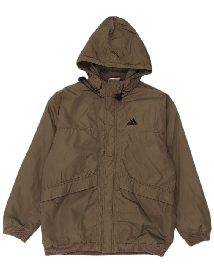 Chłopięca kurtka wiatrówka Adidas z kapturem 15-16 lat Khaki, poliamid