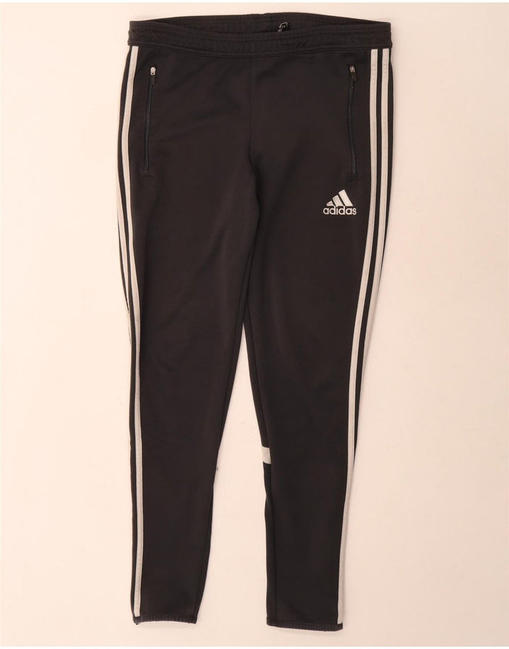 Męskie spodnie dresowe Adidas Climalite, małe, czarne, z blokami kolorów, z poliestru
