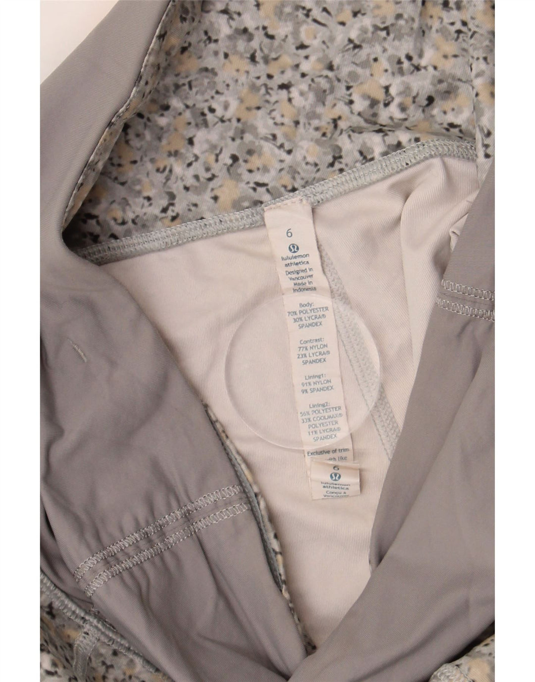 Damskie legginsy Lululemon US 6, średnioszary, kwiatowy poliester