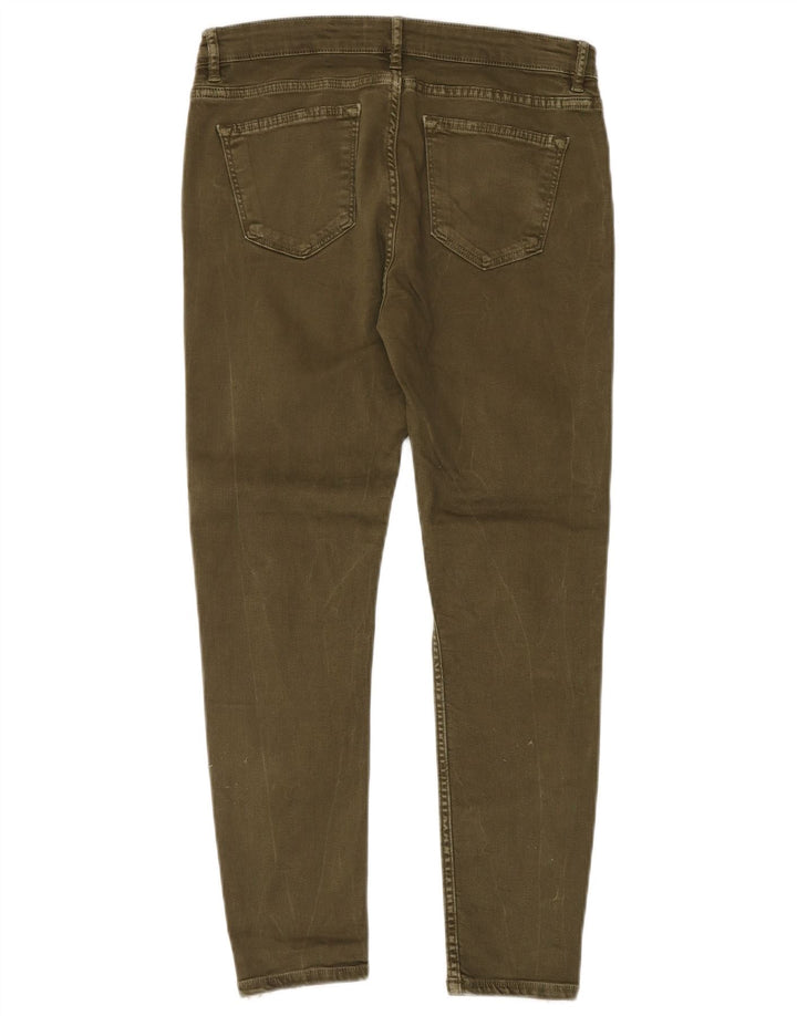 Damskie jeansy slim fit Zara EU 40 Medium W30 L27 Khaki, blok kolorów