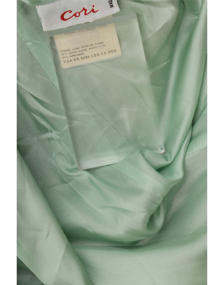 Vintage damska marynarka zapinana na 1 guzik UK 18 XL, zielona wełna