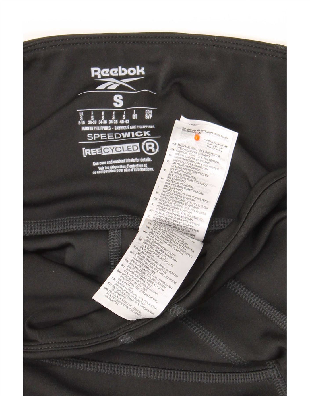 Legginsy damskie Reebok UK 8/10, małe, czarne, poliestrowe