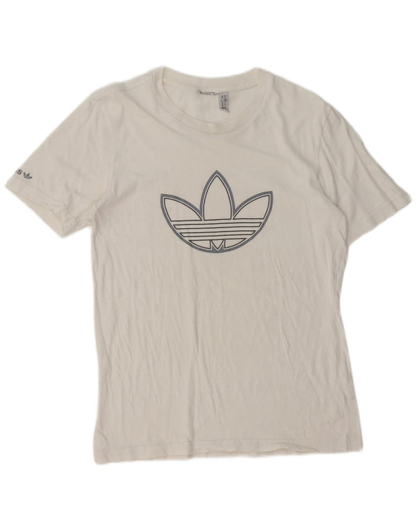 Męski T-shirt z grafiką ADIDAS, rozmiar XS, biały