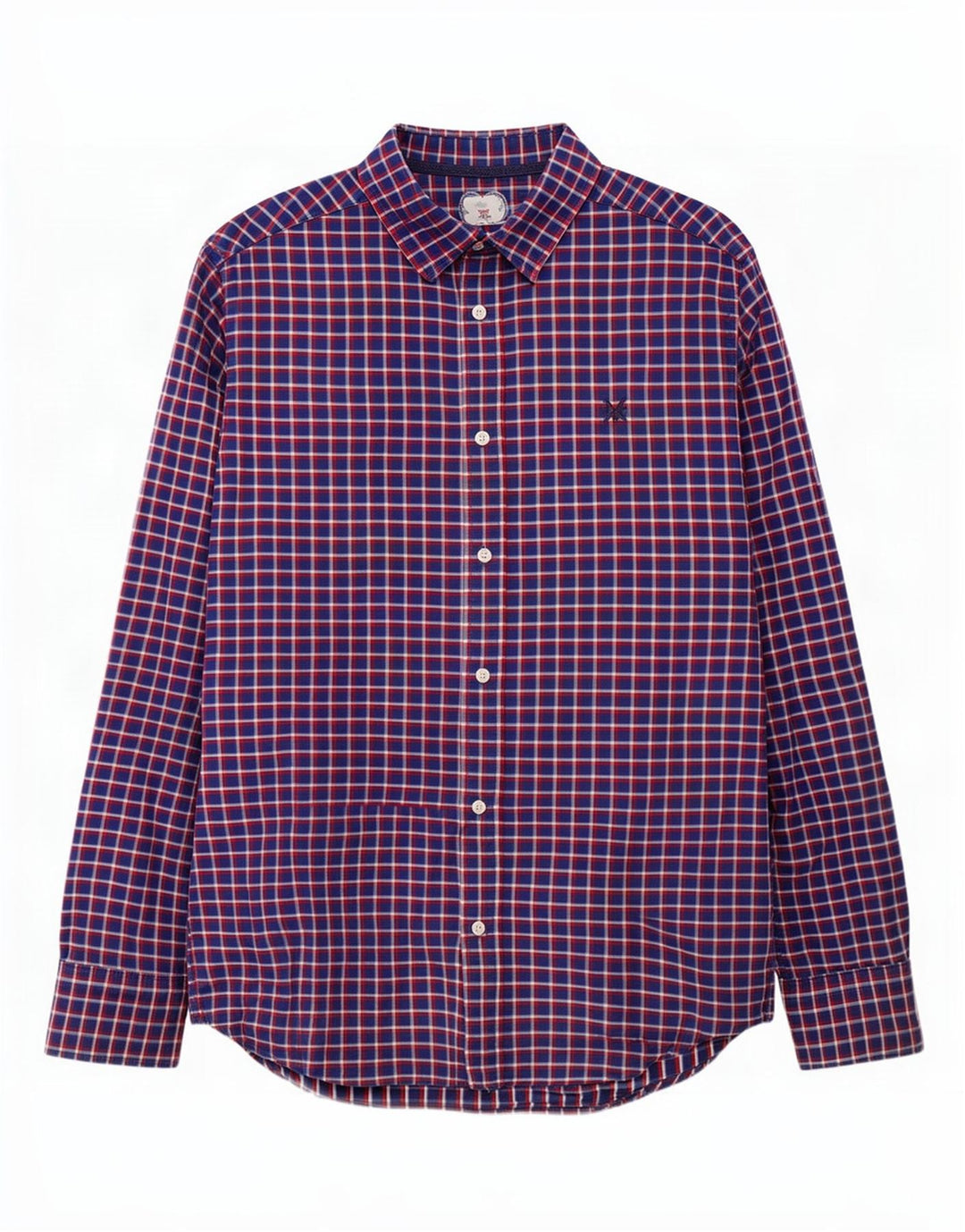 Crew Clothing Męska koszula flanelowa o klasycznym kroju, średnia, granatowa, bawełniana w kratkę