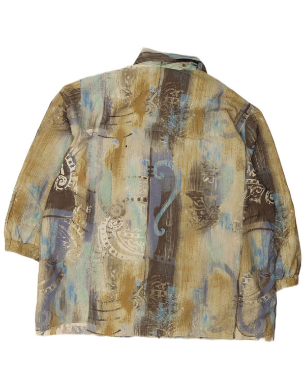Vintage damski płaszcz oversize IT 50 XL, wielokolorowy poliester Paisley