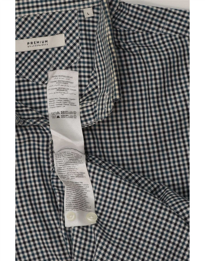 Koszula męska Jack & Jones, duża, niebieska bawełniana kratka