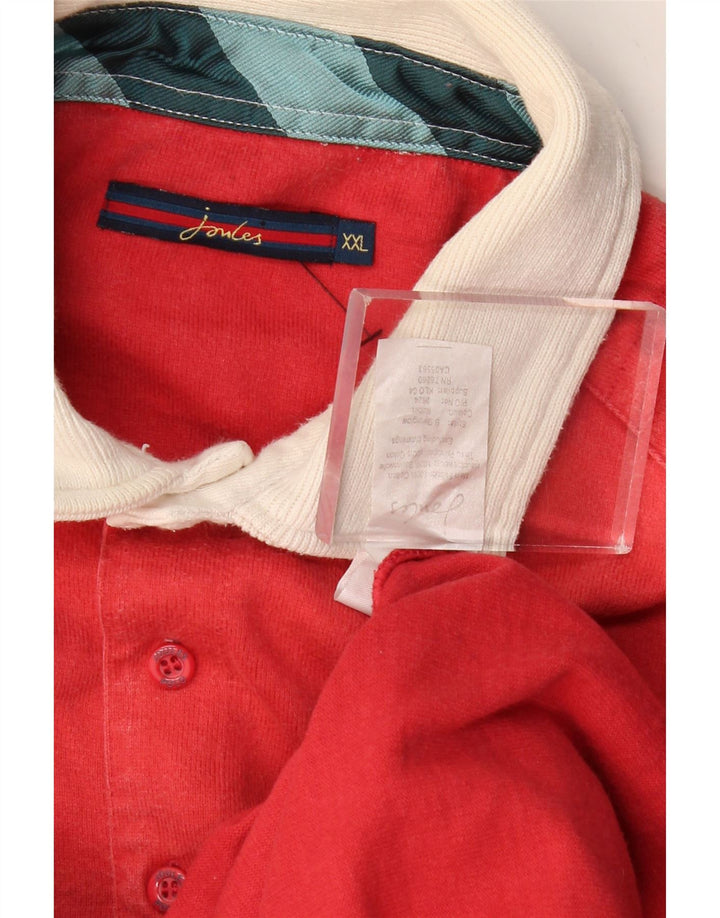 Męska koszulka polo do rugby JOULES z długim rękawem, 2XL, bawełniana w kolorze czerwonym