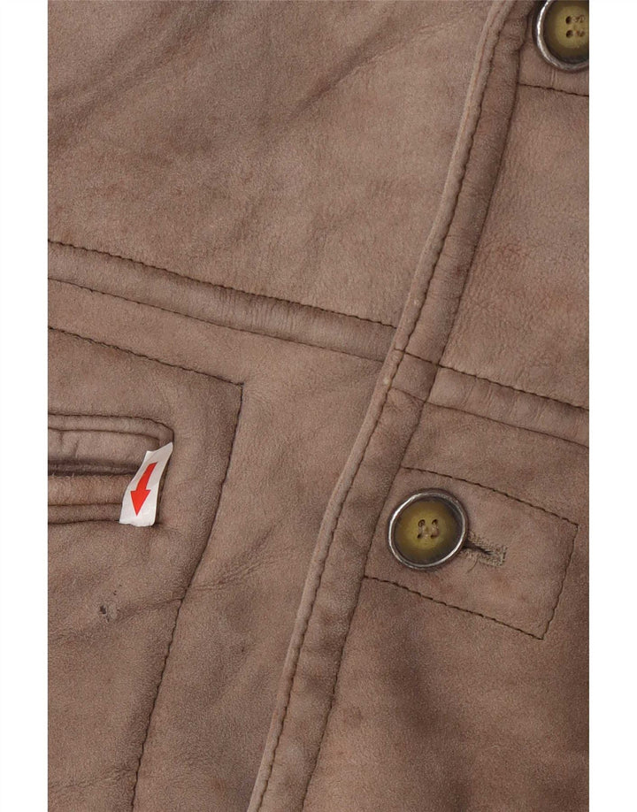 Męski płaszcz shearling Emme UK 36 Small Grey Colourblock
