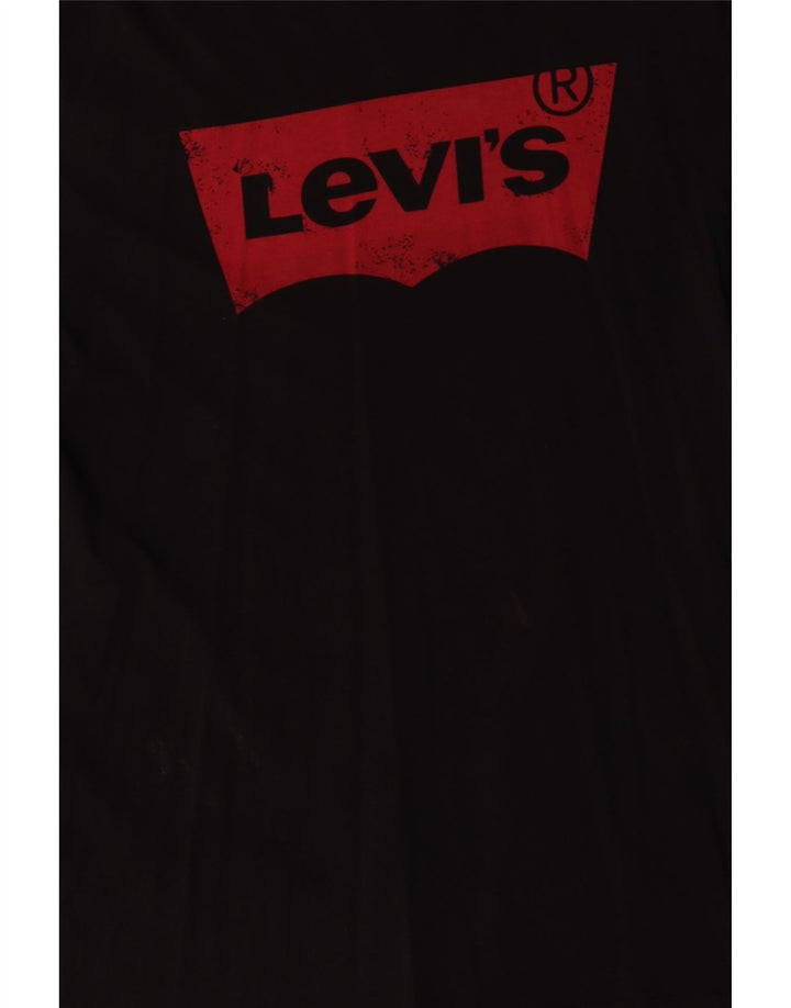 Męski T-shirt z grafiką Levi's, duży, czarny, bawełniany