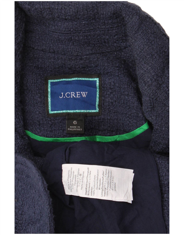 J. Crew Damska marynarka zapinana na 1 guzik, US 6, średni granatowy, bawełniany
