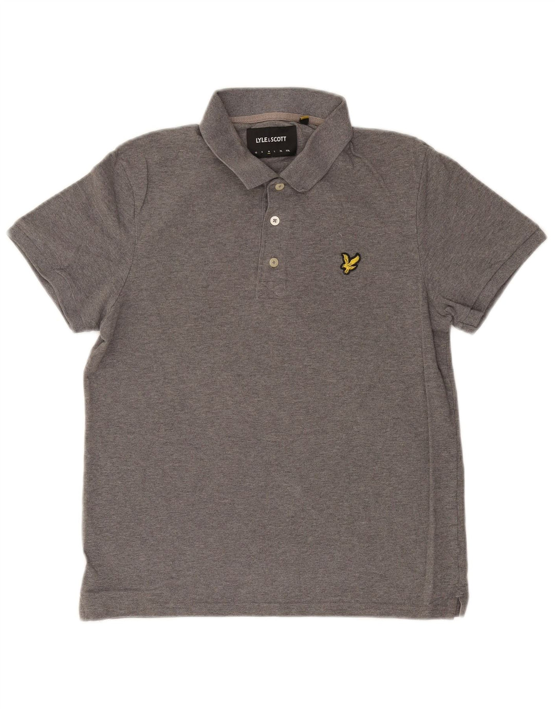 Męska koszulka polo Lyle & Scott, średnia szara bawełna w cętki