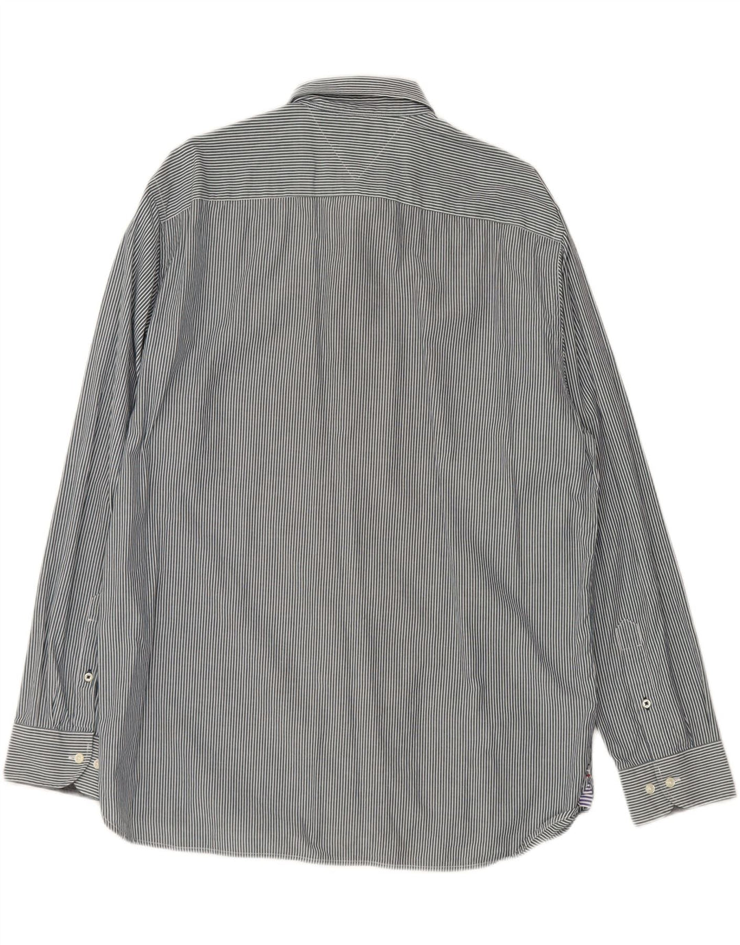 TOMMY HILFIGER Mens Shirt 2XL Navy Blue Striped Vintage Tommy Hilfiger and Second-Hand Tommy Hilfiger from Messina Hembry 