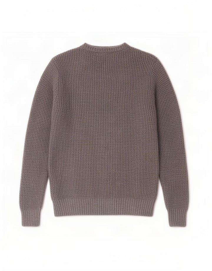 Marks & Spencer Męski sweter z okrągłym dekoltem, średnioszary, bawełniany