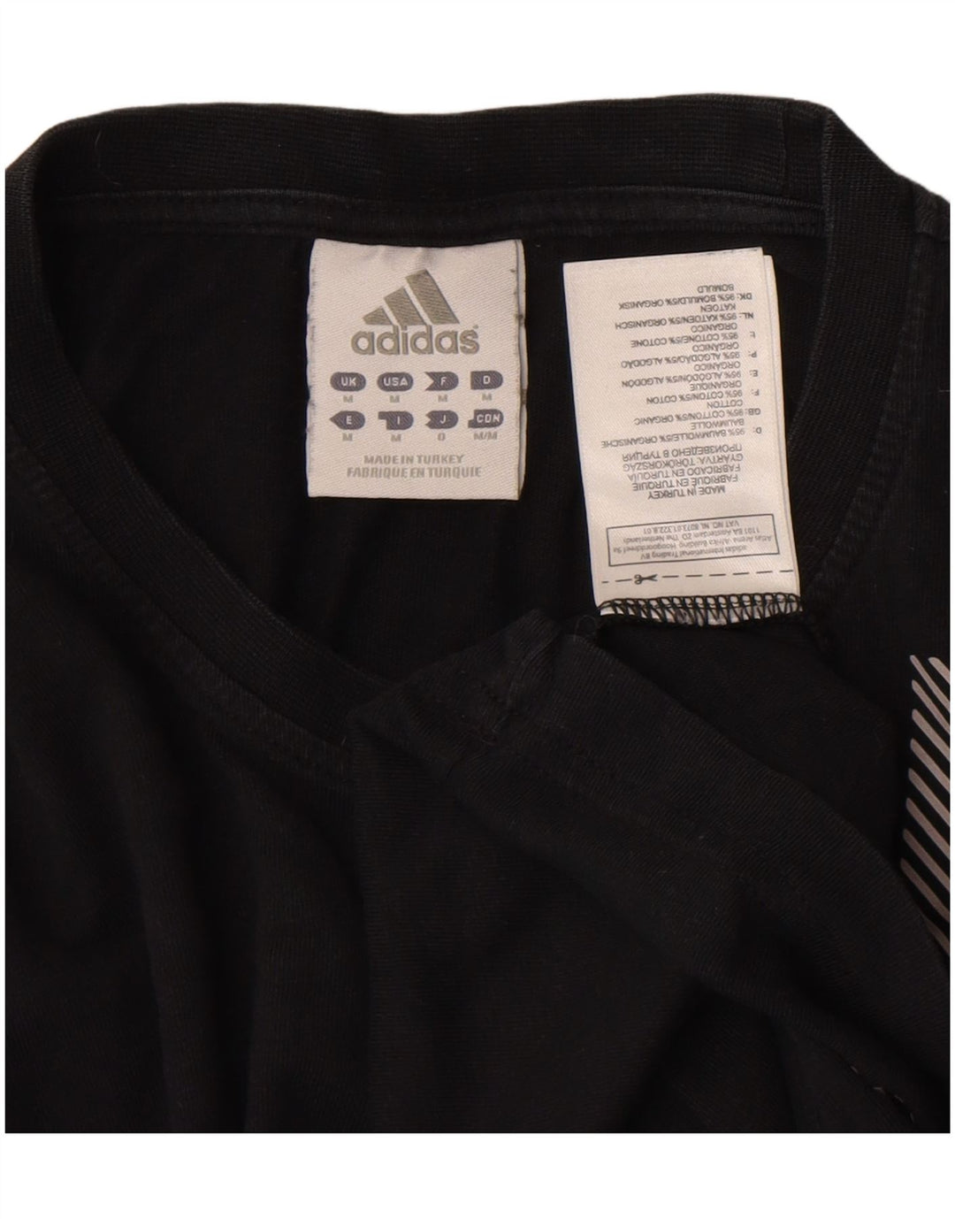Męska koszulka z grafiką Adidas, średnia, czarna bawełna