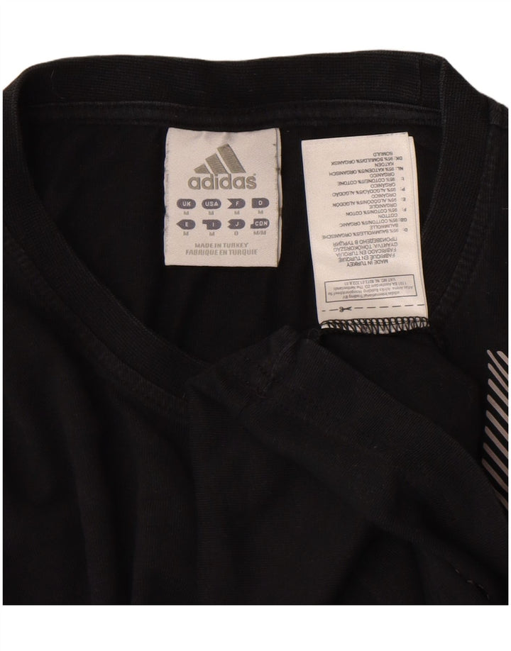 Męska koszulka z grafiką Adidas, średnia, czarna bawełna