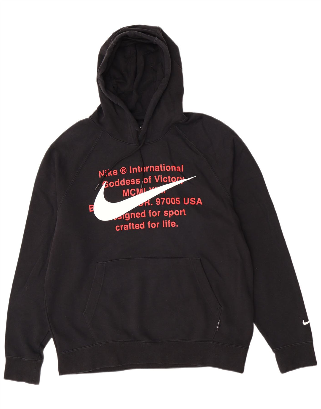 Męski sweter z kapturem Nike Graphic o regularnym kroju, duży, czarny, bawełniany