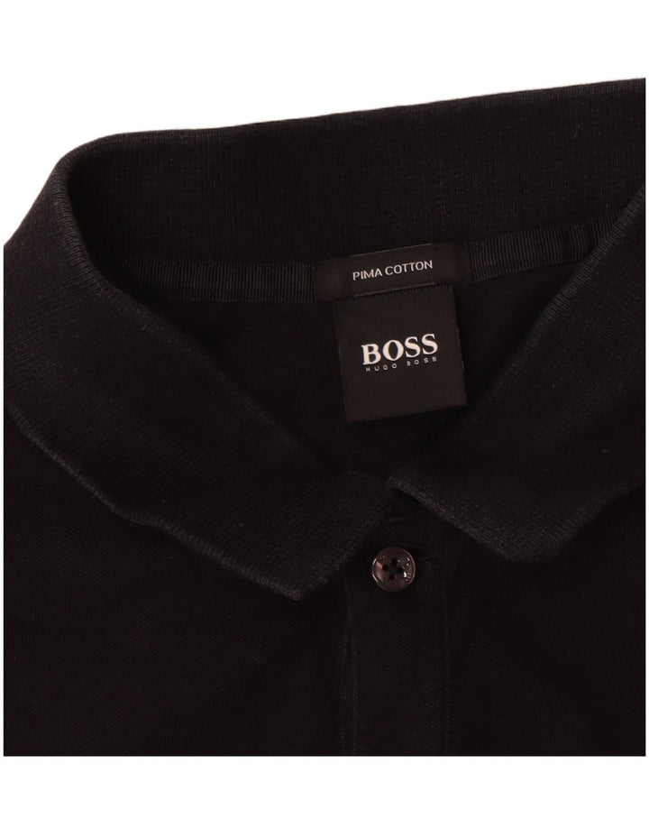 Męska koszulka polo Hugo Boss, duża, czarna, bawełniana