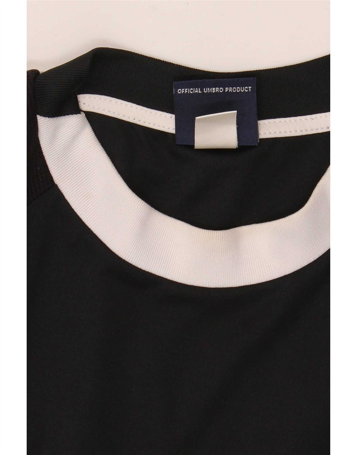 Męska koszulka z grafiką Umbro, top XL, czarny poliester z blokami kolorów