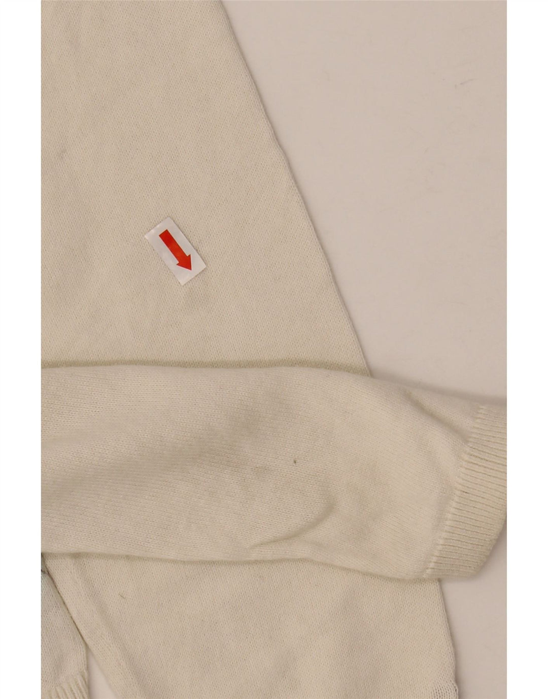 TOMMY HILFIGER Womens V-Neck Jumper Sweater UK 14 Medium Off White