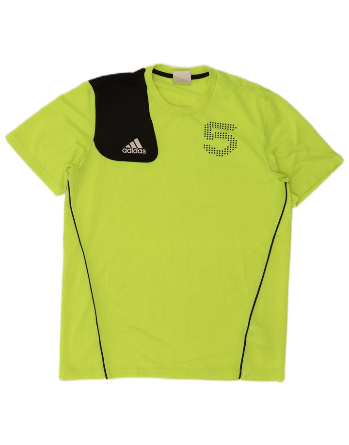 Męska koszulka z grafiką Adidas Top, średni zielony poliester z blokami kolorów