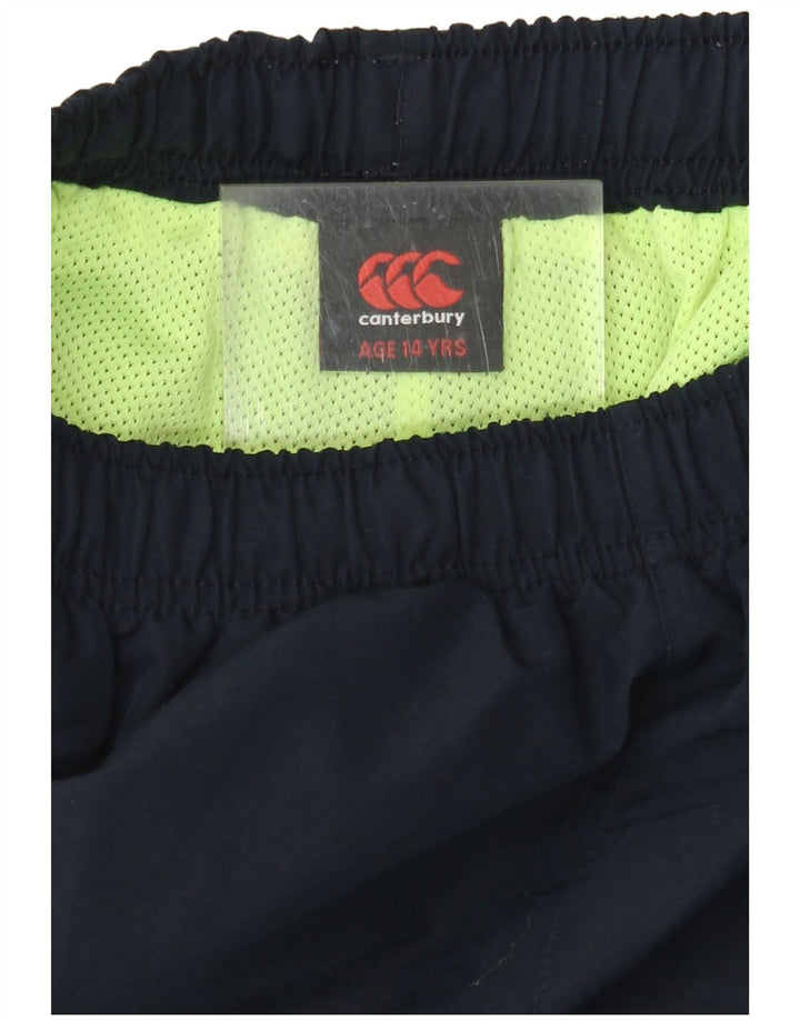 Spodnie dresowe chłopięce CANTERBURY z grafiką 13-14 lat, granatowe