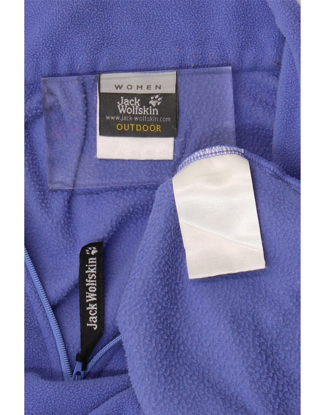 Damski sweter polarowy JACK WOLFSKIN z zamkiem błyskawicznym, UK 12, średni fioletowy poliester