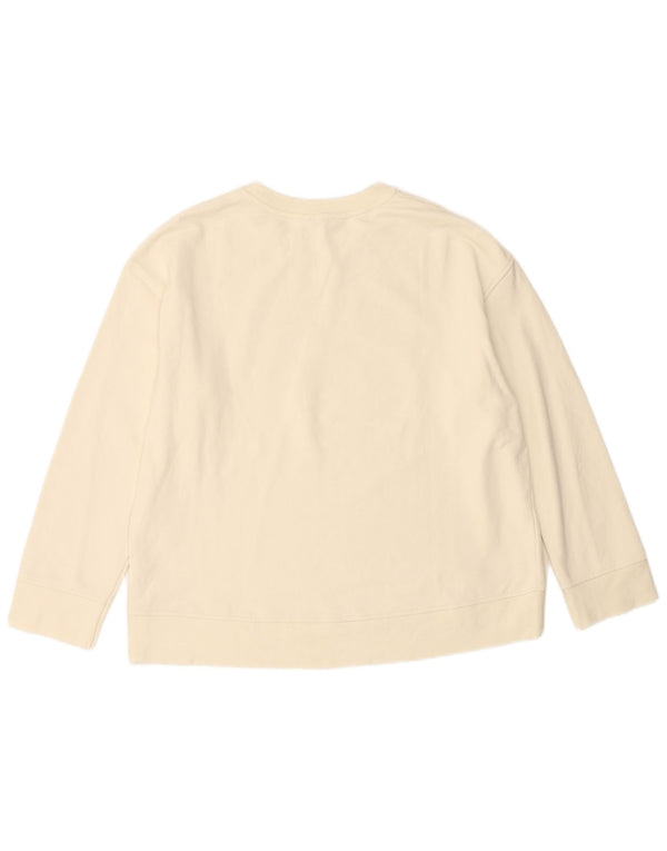 Damska bluza oversize JIGSAW z grafiką UK 16, duża w kolorze złamanej bieli