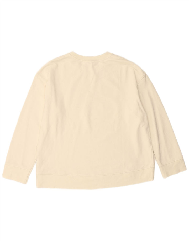 Damska bluza oversize JIGSAW z grafiką UK 16, duża w kolorze złamanej bieli