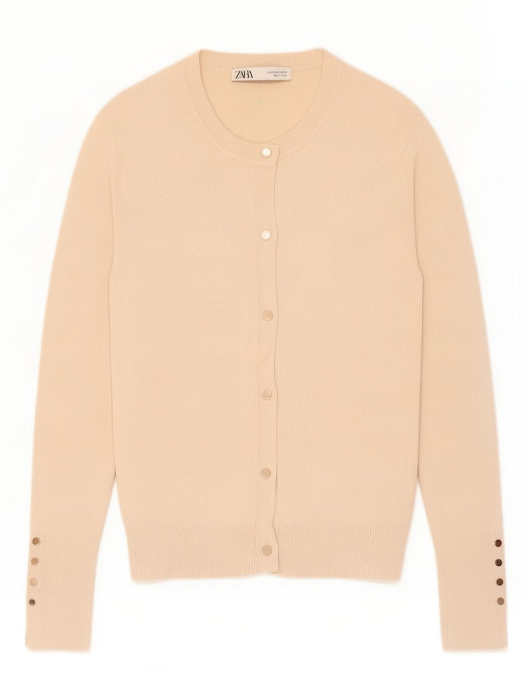 Sweter damski Zara Cardigan UK 12 Średni Beżowy Wiskoza