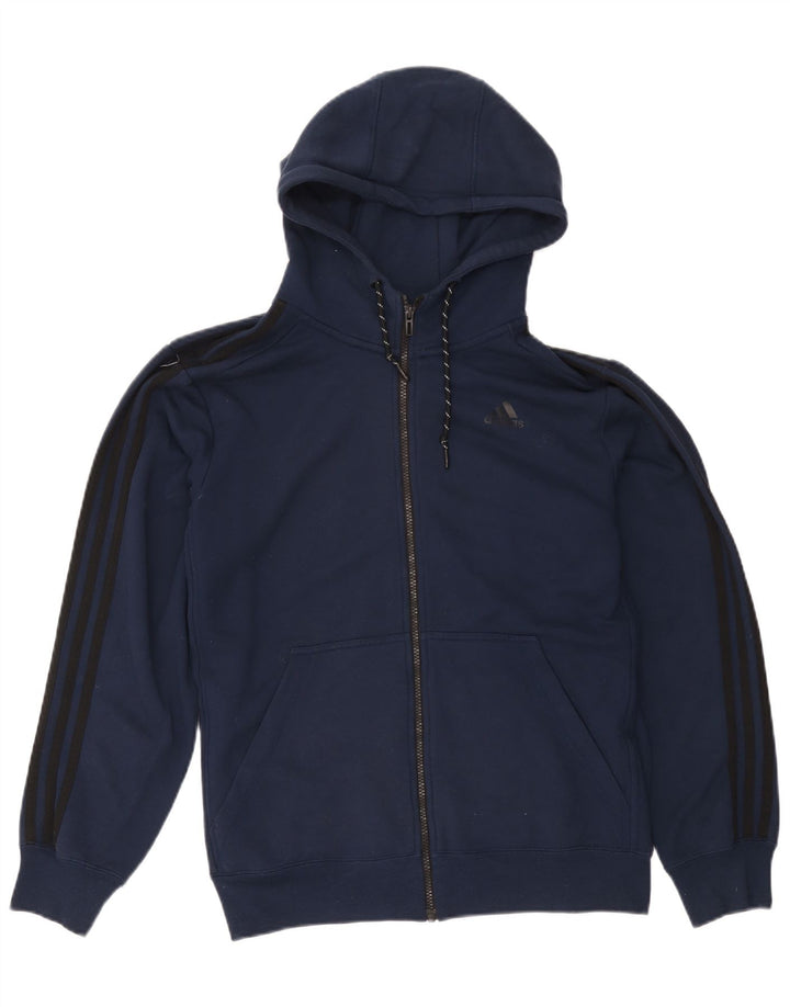 Adidas Męski sweter z kapturem Climalite Zip, duży granatowy poliester