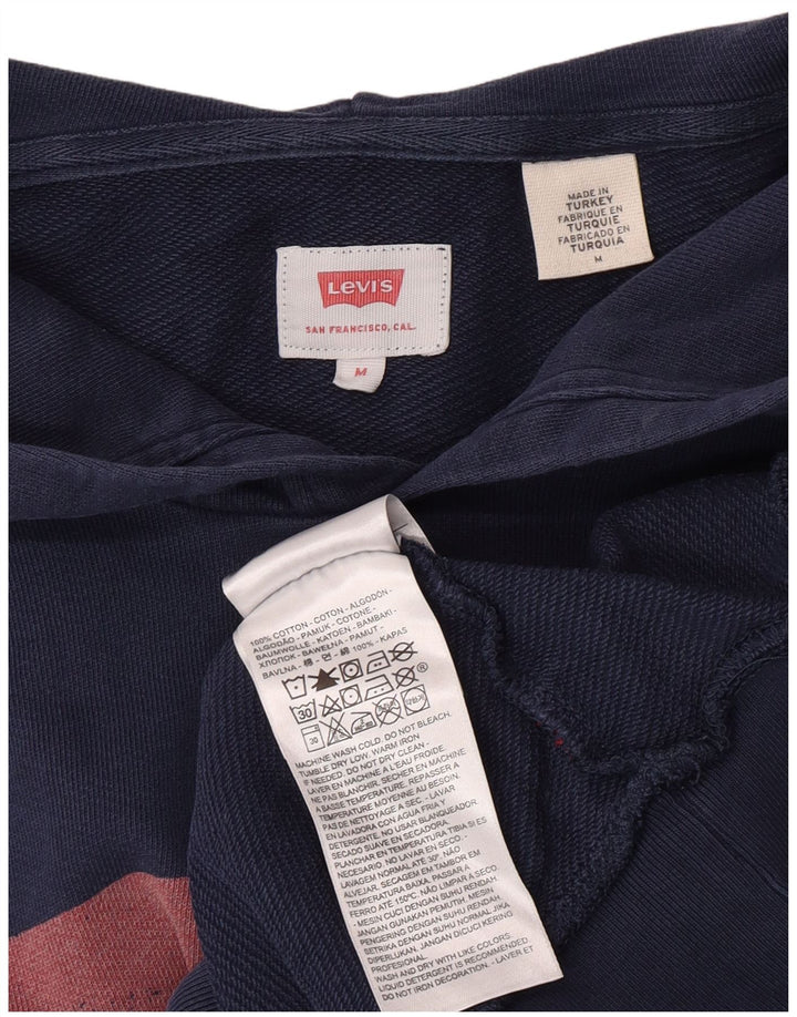 Męski sweter z kapturem Levi's z grafiką, średni granatowy, bawełniany