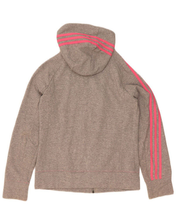 Damski sweter z kapturem i zamkiem błyskawicznym Adidas UK 12/14 Średnioszary, bawełniany nakrapiany